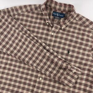 Ralph‎ Lauren Mens Plaid Button Down Shirt Classic Fit Long Sleeve